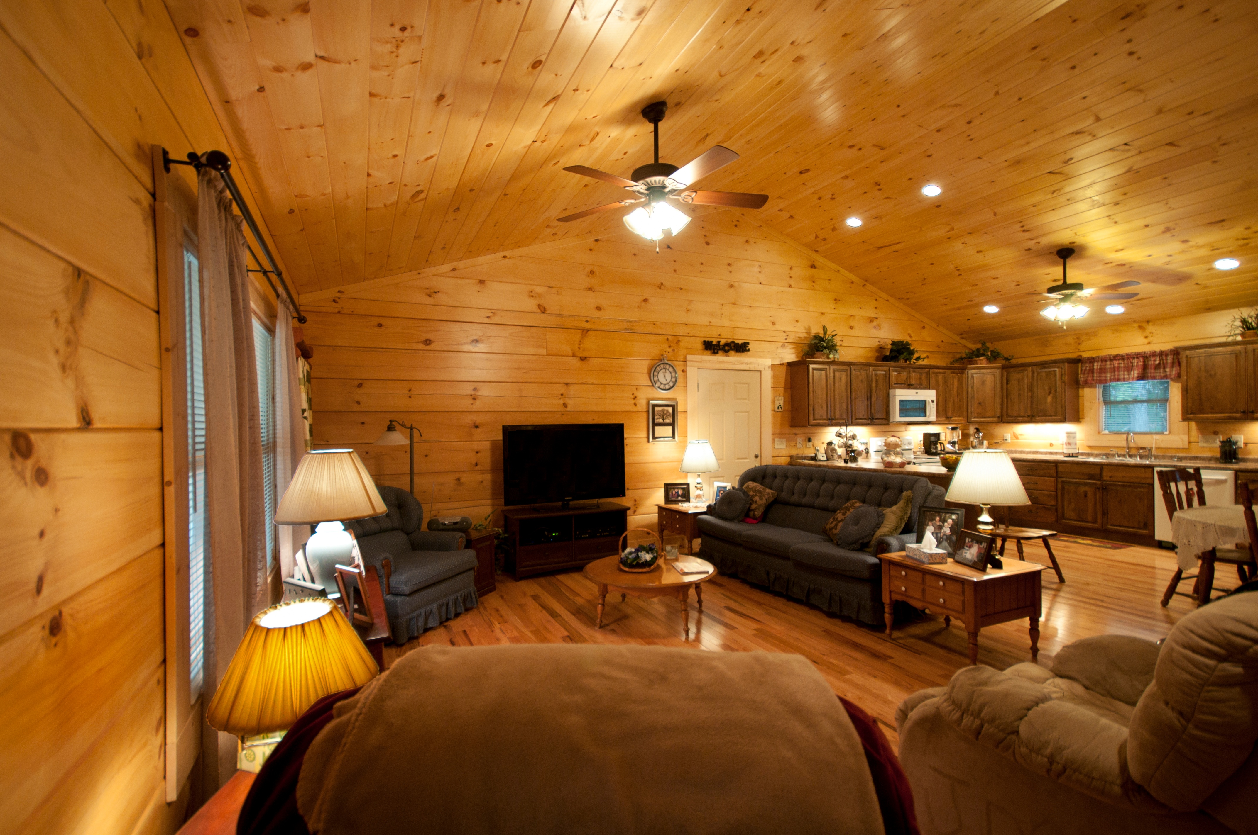 Log Home Great Room Cathedral Ceilings Complete Blueprints